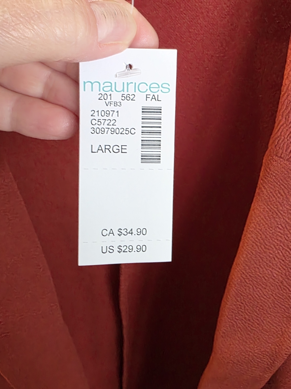 Maurices Open-Front Blazer in Rust - Picture 3 of 10